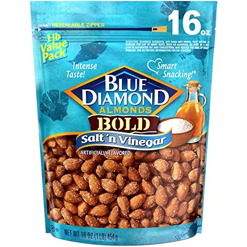 Blue Diamond Almonds, Bold Salt N Vinegar, 16 Ounce Pack Of 1