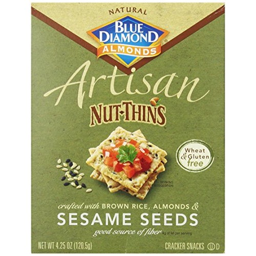 Blue Diamond Almonds Artisan Nut Thins Cracker Crisps, Sesame Se