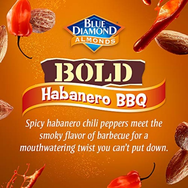 Blue Diamond Almonds, Bold Habanero BBQ, 6 Ounce
