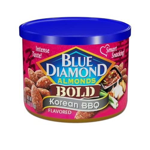 Blue Diamond Almonds, Bold Korean Bbq Snack Almonds, 6 Ounce Can