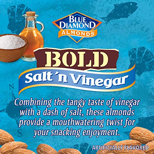 Blue Diamond Almonds, Bold Salt &Amp; Vinegar, 1.5 Ounce Pack Of 24