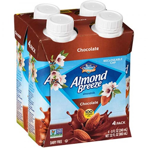 Blue Diamond Almonds Breeze Dairy Free Almondmilk, Chocolate, 24...