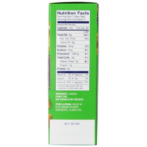 Blue Diamond Almonds, Raw Whole Natural, 100 Calorie Pack, 7 Count