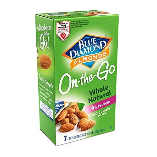 Blue Diamond Almonds, Raw Whole Natural, 100 Calorie Pack, 7 Count