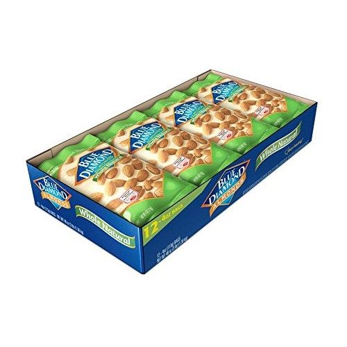 Blue Diamond Almonds, Raw Whole Natural, 4 Ounce Pack Of 12