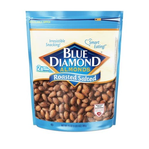 Blue Diamond Almonds Roasted Salted Snack Nuts, 25 Oz Resealable