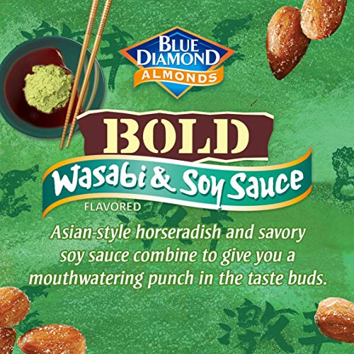 Blue Diamond Almonds Wasabi & Soy Sauce Flavored Snack Nuts, 40 ...