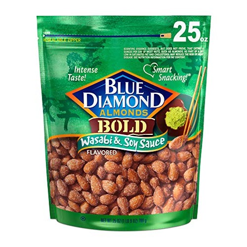 Blue Diamond Almonds Wasabi &Amp; Soy Sauce Flavored Snack Nuts, 25