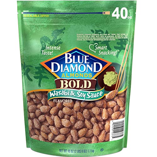 Blue Diamond Almonds Wasabi & Soy Sauce Flavored Snack Nuts, 40 ...
