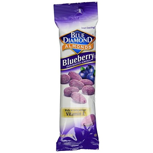 Blue Diamond Blueberry Flavored Almonds, 1.5 Oz Tubes, 12 Tubes