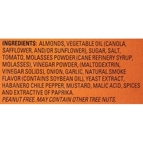 Blue Diamond Bold Almonds, Habanero Bbq, 1.5 Oz Tubes, 12 Tubes