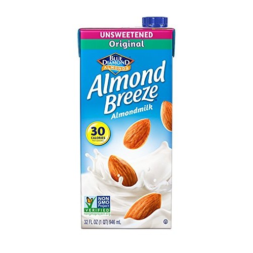 Almond Breeze Almond Milk, Unsweetened Original, 32 Ounce Pack