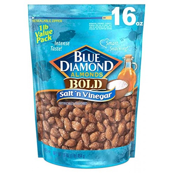 Blue Diamond Almonds, Bold Salt n Vinegar, 16 Ounce