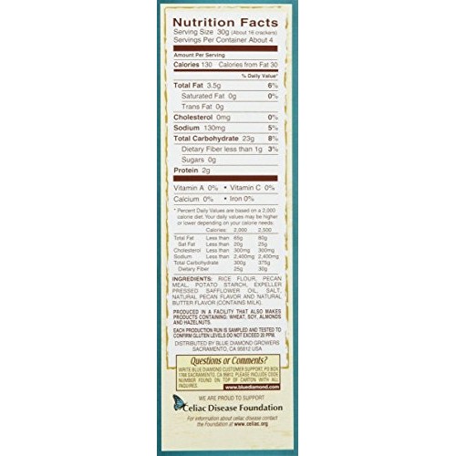 Blue Diamond Nutthins Cracker Snacks, Pecan, Boxes, 4.25 Oz, 3 Pk