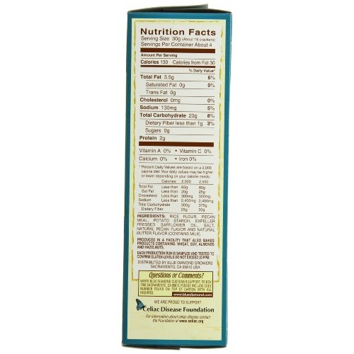 Blue Diamond Pecan Nut-Thins Cracker Crisps, 4.25 Ounce Pack Of