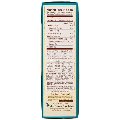 Blue Diamond Pecan Thins Cracker Crisps, 4.25 Oz