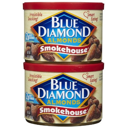 Blue Diamond Smokehouse Almonds Canned -- 6 Ounce 2 Pack