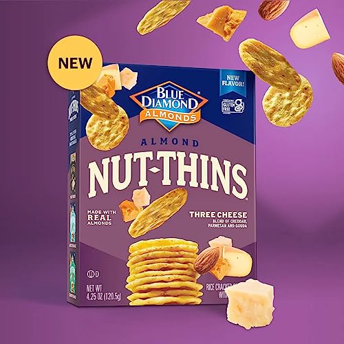 Blue Diamond Three Cheese Nut Thins Cracker Crisps, 4.25 oz