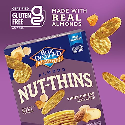 Blue Diamond Three Cheese Nut Thins Cracker Crisps, 4.25 oz
