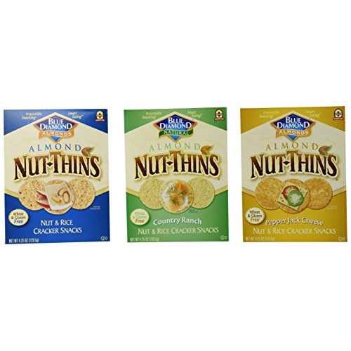 Blue Diamond Wheat &Amp; Gluten Free Nut &Amp; Rice Crackers 3 Flavor Va