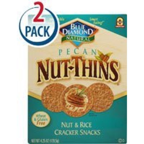 Blue Diamond Natural Pecan Nut-Thins Cracker Snacks -- 4.25 Oz E