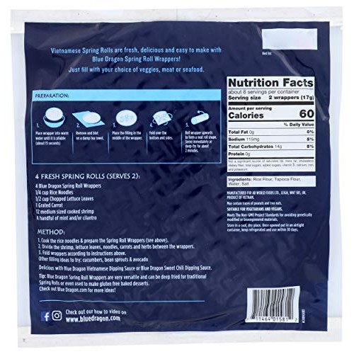 Blue Dragon Spring Roll Wrapper, 4.7 Oz Blue Dragon Spring Roll Wrapper, 4.7 Oz