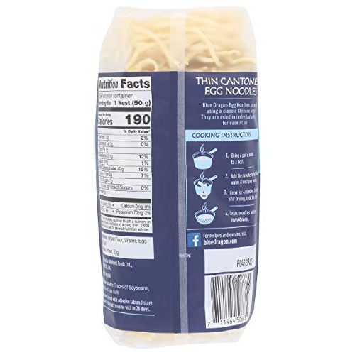 Blue Dragon Thin Cantonese Egg Noodle Nests Pack Of 4