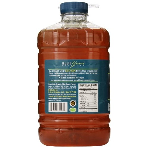 Blue Green Agave Organic Nectar, Light Blue, 176 Ounce