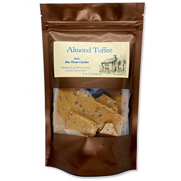 Almond Toffee, Gourmet Small Batch Sweet Buttery Goodness, 6 oz