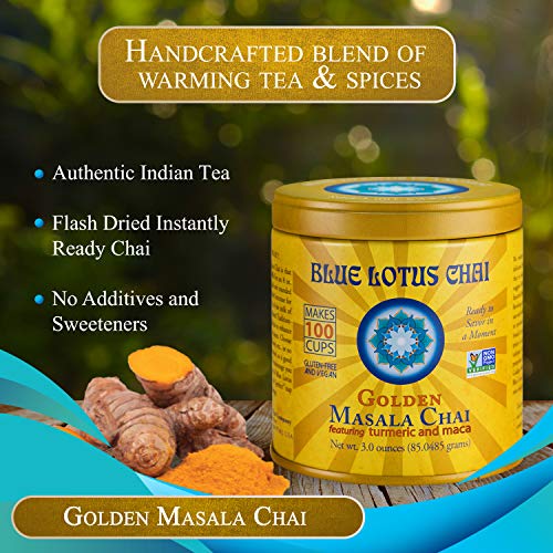 Blue Lotus Chai - Golden Masala Chai - Makes 100 Cups - 3 Ounce
