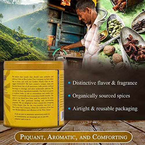 Blue Lotus Chai - Golden Masala Chai - Makes 100 Cups - 3 Ounce