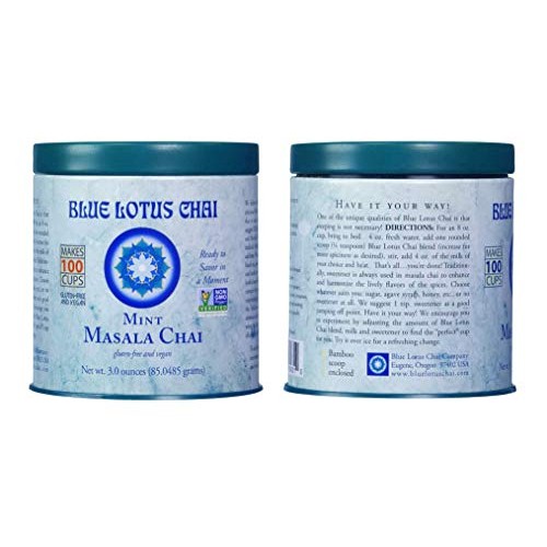 Blue Lotus Chai - Mint Flavor Masala Chai - Makes 100 Cups - 3 O