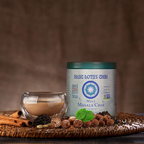 Blue Lotus Chai - Mint Flavor Masala Chai - Makes 100 Cups - 3 O