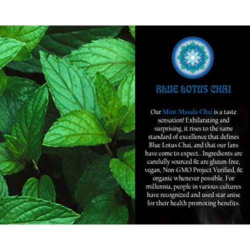 Blue Lotus Chai - Mint Flavor Masala Chai - Makes 100 Cups - 3 O