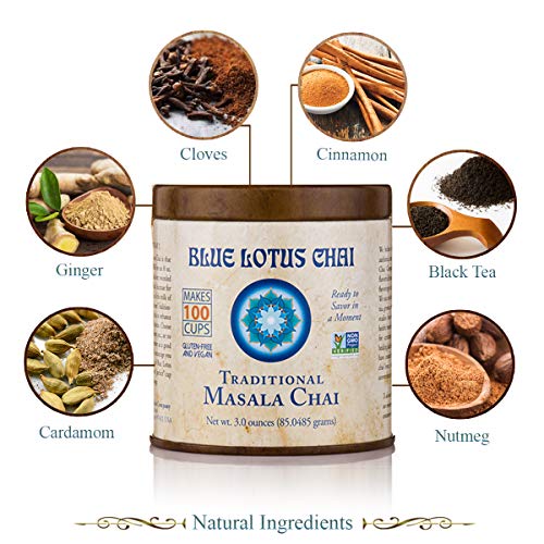 Blue Lotus Chai - Traditional Masala Chai - Makes 100 Cups - 3 O
