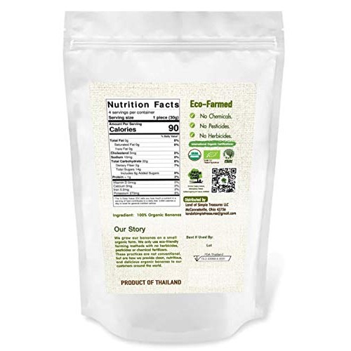 100% Usda Certified Organic Sun Dried Banana Strips, No Sugar Ad