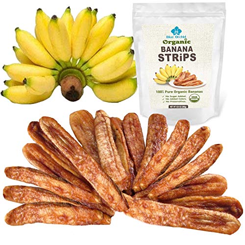 100% Usda Certified Organic Sun Dried Banana Strips, No Sugar Ad