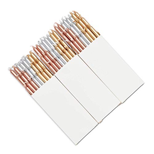 Metallic Birthday Cake Candles In Holders, Gold, Rose Gold, Silv
