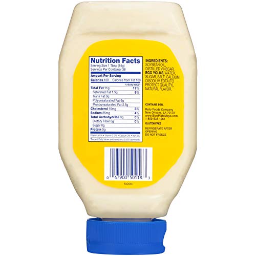 Blue Plate Squeeze Mayonnaise, Regular, 18 Ounce Pack of 6