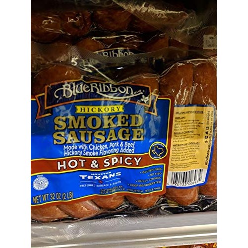 Blue Ribbon Hot & Spicy Smoked Sausage 32 Oz 2 Pack