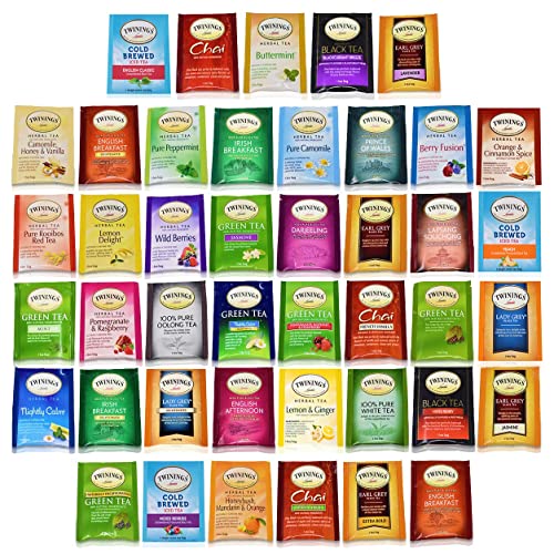 Twinings Tea Bags Sampler Assortment Variety Pack Gift Box - 48