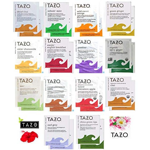 Tazo Tea Bags Sampler Assortment Variety Pack Gift Box - 42 Coun