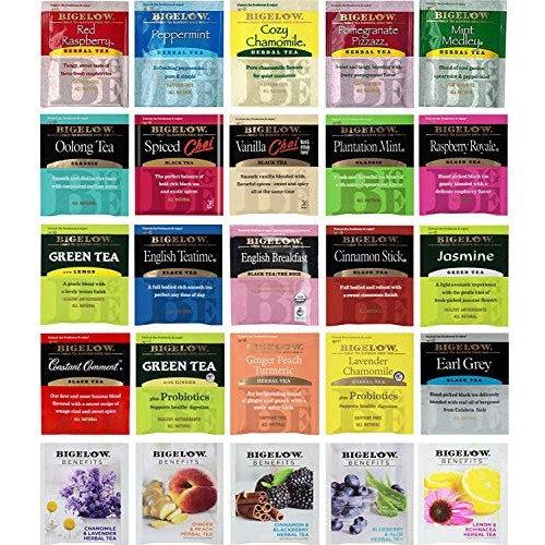 Tea Bags Sampler Assortment Variety Pack Gift Box - 49 Count - P