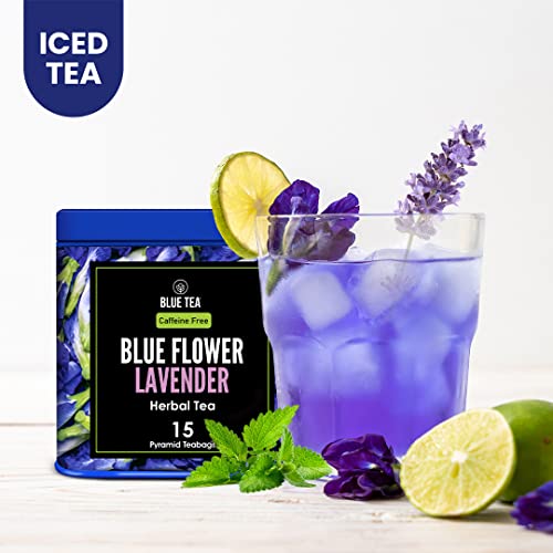 BLUE TEA - Butterfly Pea Flower Lavender Herbal Tea - 15 Tea Bag...