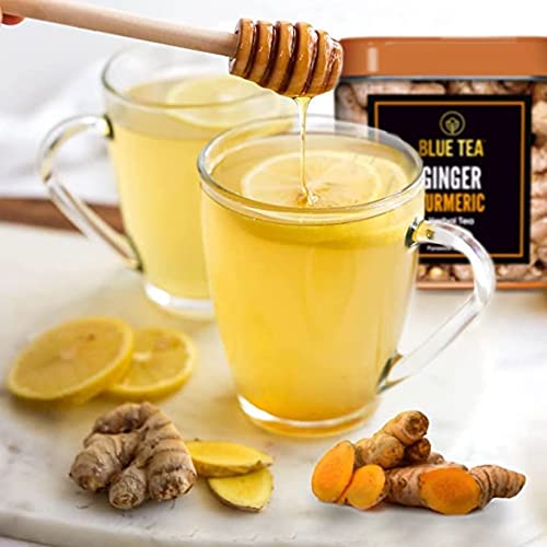 BLUE TEA - Ginger Turmeric Tea - 30 Tea Bags | Herbal Tea - Caff...