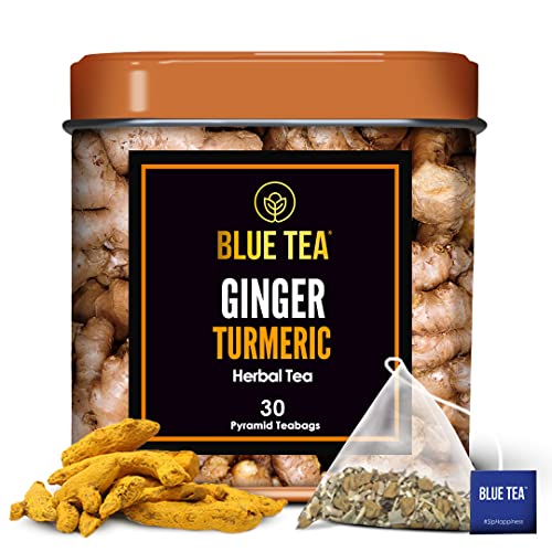 BLUE TEA - Ginger Turmeric Tea - 30 Tea Bags | Herbal Tea - Caff...