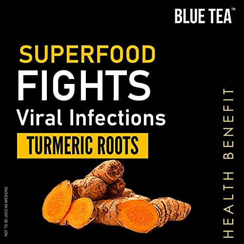 BLUE TEA - Turmeric Ashwagandha Tea Bags - 15 Tea Bags || INDIAN...