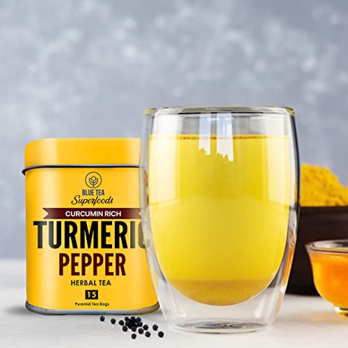 BLUE TEA - Turmeric Pepper Tea Bags - 15 TB || INDIAN SUPERFOOD ...