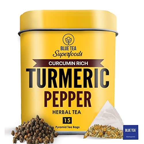 BLUE TEA - Turmeric Pepper Tea Bags - 15 TB || INDIAN SUPERFOOD ...