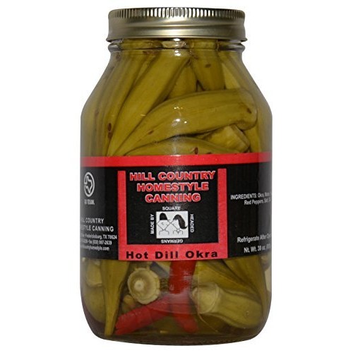 Texas Hill Country Pickled Hot Dill Okra 32 Oz